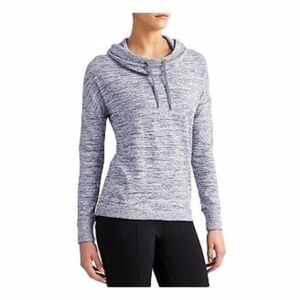 Athleta Heathered Grey Funnel Cowl Neck Sweatshirt
